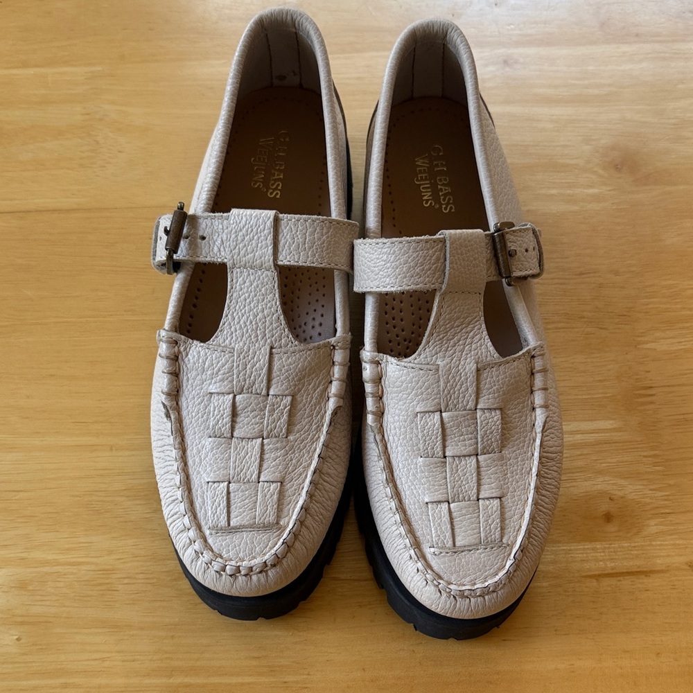 G.H. Bass Weejuns Fisherman MaryJane Leather Platform Loafer - Picture 3 of 10